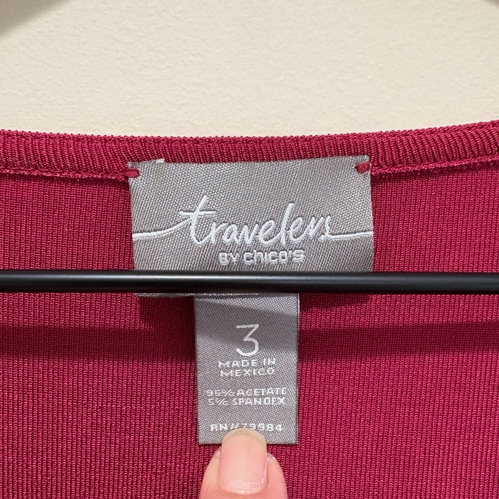Chicos Travelers Raspberry Colored Top - Picture 4 of 5